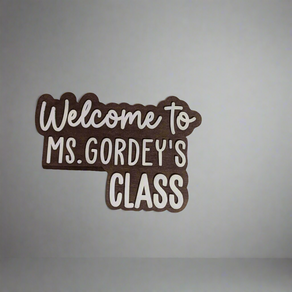 Welcome to Classroom corner of the door frame sign