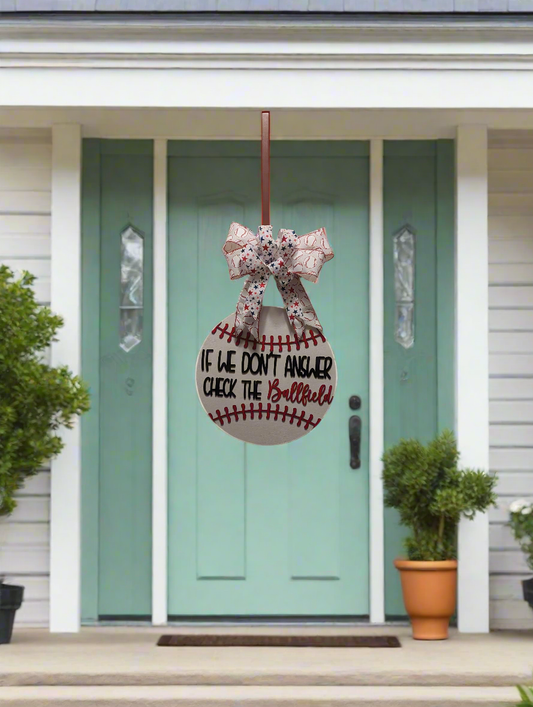 Handcrafted Front Door Decor | Baseball Door Hanger | Front Door Sign | Home Decor | Gift | Porch Decor | Outdoor Decor