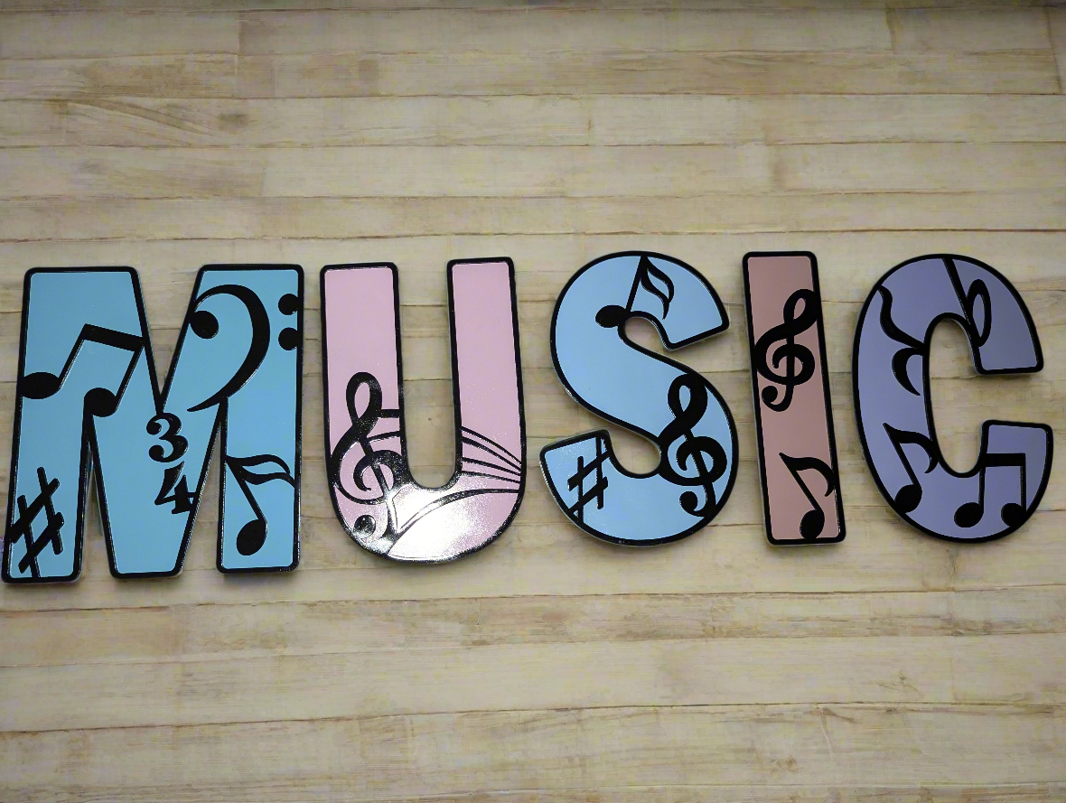 Music note ABC wall art
