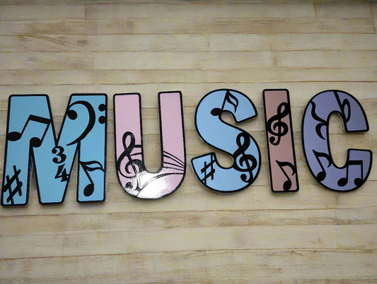 Music note ABC wall art