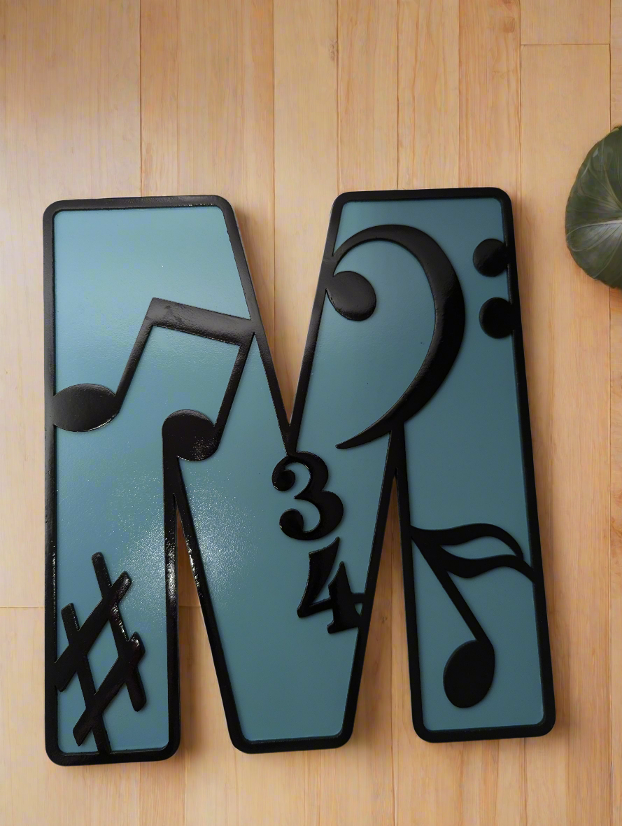 Music note ABC wall art