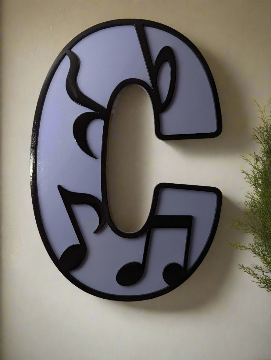 Music note ABC wall art