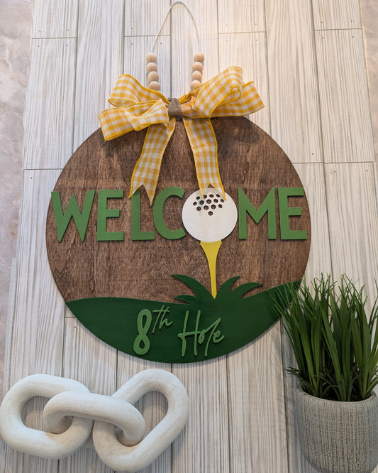 Welcome Golf door sign